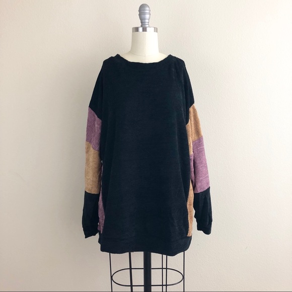 Cherish Sweaters - Cherish Chenille Oversized Color Block Sweater